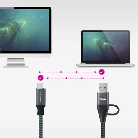 Nanocable Cable USB3.2 100W USB-C+A/USB-C 3 M - Imagen 4 de 5 Nanocable Cable USB3.2 100W USB-C+A/USB-C 3 M - Imagen 4 de 5