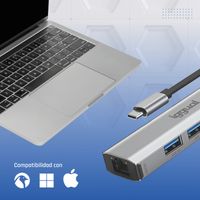 Miniatura 5 de iggual Hub tipo C 5 puertos 3xUSB + RJ45 + tipo C
