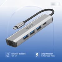 Miniatura 6 de iggual Hub tipo C 5 puertos 3xUSB + RJ45 + tipo C