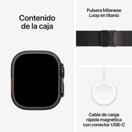 Apple Watch Ultra 3 GPS + Cellular 49mm Black Titanium Case with Black Titanium Milanese Loop - Large - Imagen 9 de 10 Apple Watch Ultra 3 GPS + Cellular 49mm Black Titanium Case with Black Titanium Milanese Loop - Large - Imagen 9 de 10