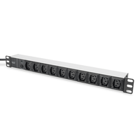 Miniatura 1 de 1U Aluminum PDU  19  10x IEC C13  10A  2500W  250VAC 50/60Hz  overl-prot.,1xC14
