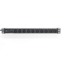 Miniatura 5 de 1U Aluminum PDU  19  10x IEC C13  10A  2500W  250VAC 50/60Hz  overl-prot.,1xC14