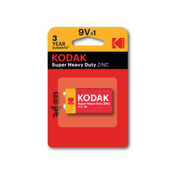 PILAS 9V KODAK EXTRA HEAVY DUTY ZINC 9V 1 UNIDAD 250 mAh 1.5V (ecotasas incluidas)