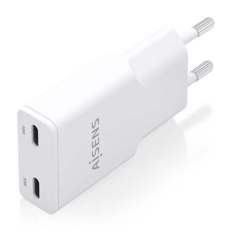 CARGADOR AISENS GAN ULTRA DELGADO 30W 2XUSB-C PD3.0 QC4.0 BLANCO - Imagen 3 de 7 CARGADOR AISENS GAN ULTRA DELGADO 30W 2XUSB-C PD3.0 QC4.0 BLANCO - Imagen 3 de 7