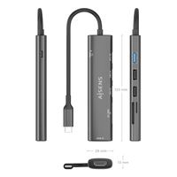 Miniatura 5 de AISENS USB C Dock 7 en 1  USB C A  1x HDMI  2x USB A USB2 0  1x USB A USB3 0  1x USB C PD 100W  1x SD  1x MicroSD  Gris  15cm