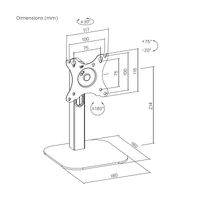 Miniatura 8 de AISENS Soporte de Mesa Eco Giratorio e Inclinable Para Monitor POS 2 5kg de 10  24   Negro