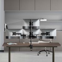Miniatura 5 de AISENS Soporte de Mesa Eco Giratorio e Inclinable para 4 Monitores 8kg  4 Pivotes  2 Brazos  de 13  27   Negro