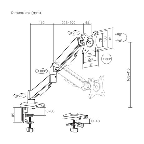 AISENS Soporte de Mesa Eco Contrapeso Giratorio e Inclinable para Monitor TV 9KG 3 Pivotes 1 Brazo de 17 32 Negro - Imagen 8 de 8 AISENS Soporte de Mesa Eco Contrapeso Giratorio e Inclinable para Monitor TV 9KG 3 Pivotes 1 Brazo de 17 32 Negro - Imagen 8 de 8