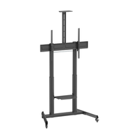 Miniatura 1 de AISENS Soporte De Suelo Eco Con Ruedas Y Manivela  Bandeja Para DVD Y Soporte De Camara Para Monitor TV 120kg De 60  100   Negro