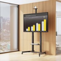 Miniatura 5 de AISENS Soporte De Suelo Eco Con Ruedas Y Manivela  Bandeja Para DVD Y Soporte De Camara Para Monitor TV 120kg De 60  100   Negro