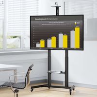 Miniatura 6 de AISENS Soporte De Suelo Eco Con Ruedas Y Manivela  Bandeja Para DVD Y Soporte De Camara Para Monitor TV 120kg De 60  100   Negro