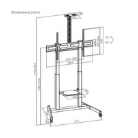 Miniatura 7 de AISENS Soporte De Suelo Eco Con Ruedas Y Manivela  Bandeja Para DVD Y Soporte De Camara Para Monitor TV 120kg De 60  100   Negro
