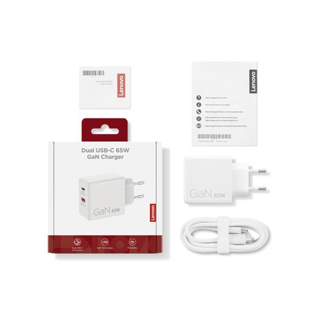 CARGADOR LENOVO DUAL USB-C 65 W GAN - Imagen 9 de 9 CARGADOR LENOVO DUAL USB-C 65 W GAN - Imagen 9 de 9