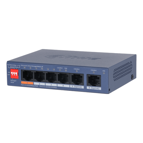 (DH-CS4006-4ET2GT-60) DAHUA SWITCH 6 PUERTOS, 4XRJ45 10/100 MBPS POE, 2XRJ45 GIGABIT, L2 CLOUD MANAGED - Imagen 1 de 4 (DH-CS4006-4ET2GT-60) DAHUA SWITCH 6 PUERTOS, 4XRJ45 10/100 MBPS POE, 2XRJ45 GIGABIT, L2 CLOUD MANAGED - Imagen 1 de 4