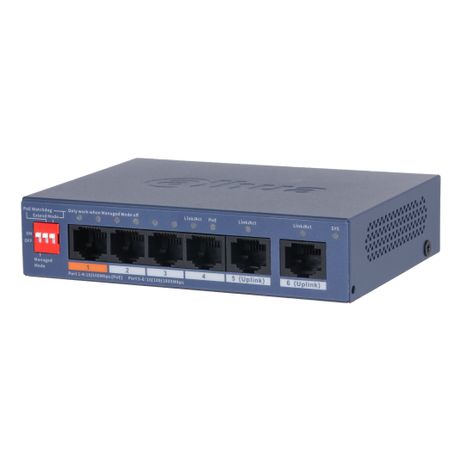 (DH-CS4006-4ET2GT-60) DAHUA SWITCH 6 PUERTOS, 4XRJ45 10/100 MBPS POE, 2XRJ45 GIGABIT, L2 CLOUD MANAGED - Imagen 2 de 4 (DH-CS4006-4ET2GT-60) DAHUA SWITCH 6 PUERTOS, 4XRJ45 10/100 MBPS POE, 2XRJ45 GIGABIT, L2 CLOUD MANAGED - Imagen 2 de 4