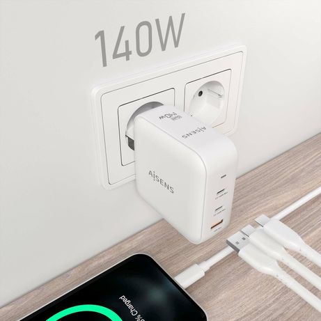 ASCH-140W3P030-W ? CARGADOR GAN 140W 2XUSB-C PD3.1 QC4.0 1XUSB-A QC3.0 BLANCO PARA GALAXY BOOK6 ULTRA - Imagen 5 de 6 ASCH-140W3P030-W ? CARGADOR GAN 140W 2XUSB-C PD3.1 QC4.0 1XUSB-A QC3.0 BLANCO PARA GALAXY BOOK6 ULTRA - Imagen 5 de 6