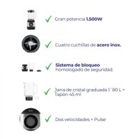 Miniatura 7 de BATIDORA DE VASO JATA JEBT3855 1500 W CRISTAL