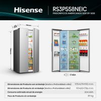 Miniatura 3 de FRIGORIFICO AMERICANO HISENSE RS3P558NEIC NOFROST C INOX