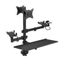 Miniatura 1 de SOPORTE DE MESA TOOQ TQPM000 TPV IMPRESORA 2 PANTALLAS 17-32" TERMINAL LECTOR BANDEJA TECLADO NEGRO