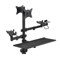 Miniatura 2 de SOPORTE DE MESA TOOQ TQPM000 TPV IMPRESORA 2 PANTALLAS 17-32" TERMINAL LECTOR BANDEJA TECLADO NEGRO
