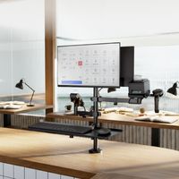 Miniatura 5 de SOPORTE DE MESA TOOQ TQPM000 TPV IMPRESORA 2 PANTALLAS 17-32" TERMINAL LECTOR BANDEJA TECLADO NEGRO