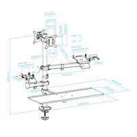 Miniatura 6 de SOPORTE DE MESA TOOQ TQPM000 TPV IMPRESORA 2 PANTALLAS 17-32" TERMINAL LECTOR BANDEJA TECLADO NEGRO