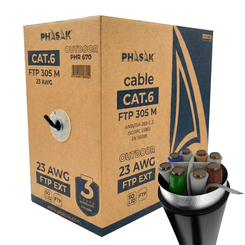 Phasak Bobina de cable de red FTP Cat 6 exterior CCA AWG23 305 m     PHR 670