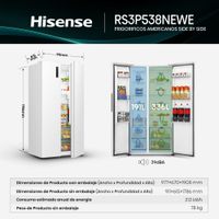 Miniatura 6 de FRIGORIFICO AMERICANO HISENSE RS3P538NEWE NOFROST E BLANCO