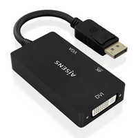 Miniatura 1 de AISENS Conversor Displayport V1 2 a VGA DVI HDMI  DP 1 2 M VGA H DVI H HDMI H 4K  Negro  15cm