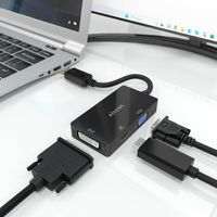 Miniatura 5 de AISENS Conversor Displayport V1 2 a VGA DVI HDMI  DP 1 2 M VGA H DVI H HDMI H 4K  Negro  15cm