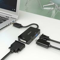 Miniatura 6 de AISENS Conversor Displayport V1 2 a VGA DVI HDMI  DP 1 2 M VGA H DVI H HDMI H 4K  Negro  15cm