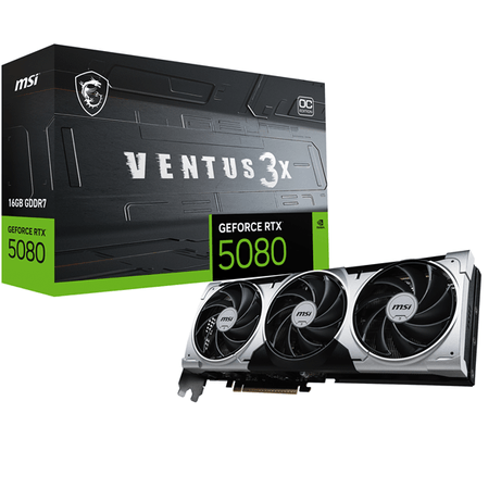 MSI GeForce RTX 5080 VENTUS 3X OC PLUS 16GB GDDR7 DLSS 4 - Imagen 1 de 14 MSI GeForce RTX 5080 VENTUS 3X OC PLUS 16GB GDDR7 DLSS 4 - Imagen 1 de 14