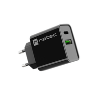Miniatura 1 de CARGADOR NATEC RIBERA 20W 1XUSB-A + 1XUSB-C PD3.0 QC3.0 NEGRO