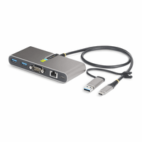 Miniatura 1 de Hub USB-C/USB-A de 2 Puertos con Red RJ45 y Serie DB9 RS232