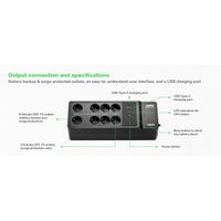 Miniatura 6 de SAI UPS APC BACK-UPS 1050VA/600W 8X SCHUKO 230V USB TYPE A+C PORT     FLOOR/WALL MOUNT