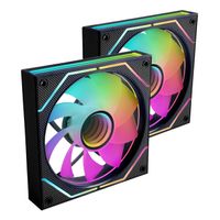 Miniatura 2 de KIT 2xVENTILADOR INTERNO ARGB MARS GAMING MF3DPROX2R NEGRO 120mm ARGB 360º PWM ASPAS INVERTIDAS