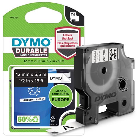 D1 DURABLE 12MM X 5 5 M NEG/BLA - Imagen 2 de 11 D1 DURABLE 12MM X 5 5 M NEG/BLA - Imagen 2 de 11