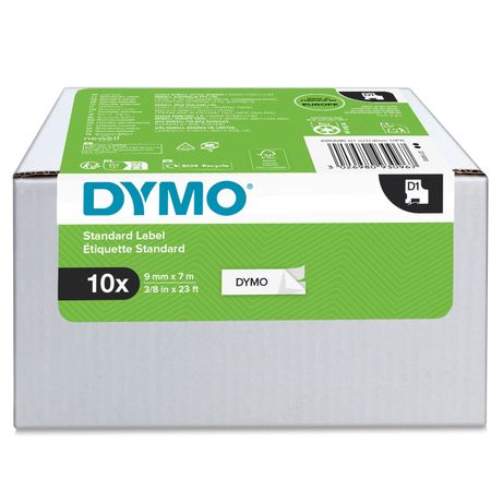 DYMO Cinta LM D1 Multipack 9mmx7m VALUE PACK (S0720680 10 rollos) Negro/blanco - Imagen 2 de 14 DYMO Cinta LM D1 Multipack 9mmx7m VALUE PACK (S0720680 10 rollos) Negro/blanco - Imagen 2 de 14