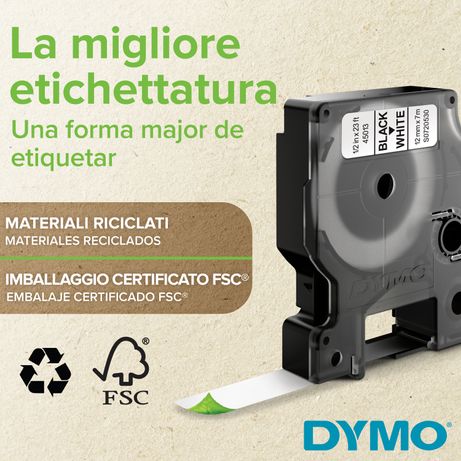 DYMO Cinta LM D1 Multipack 9mmx7m VALUE PACK (S0720680 10 rollos) Negro/blanco - Imagen 6 de 14 DYMO Cinta LM D1 Multipack 9mmx7m VALUE PACK (S0720680 10 rollos) Negro/blanco - Imagen 6 de 14
