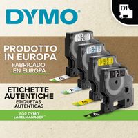 Miniatura 9 de DYMO Cinta LM D1 Multipack 9mmx7m  VALUE PACK (S0720680 10 rollos) Negro/blanco