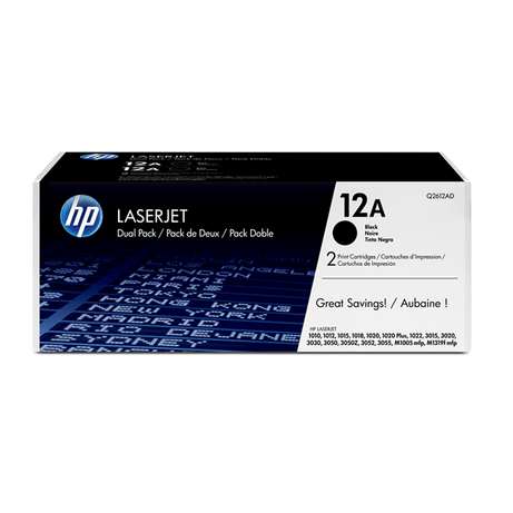 TONER HP LASERJET NEGRO 12A PACK 2 Q2612AD - Imagen 1 de 2 TONER HP LASERJET NEGRO 12A PACK 2 Q2612AD - Imagen 1 de 2