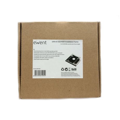 EWENT ADAP.HDD/SSD SATA PARA UNIDAD ÓPTICA 9.5mm - Imagen 6 de 6 EWENT ADAP.HDD/SSD SATA PARA UNIDAD ÓPTICA 9.5mm - Imagen 6 de 6