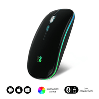 Miniatura 1 de RATON SUBBLIM INALAMBRICO LED DUAL FLAT NEGRO