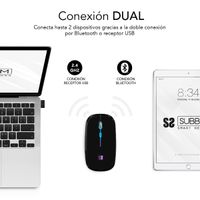 Miniatura 3 de RATON SUBBLIM INALAMBRICO LED DUAL FLAT NEGRO