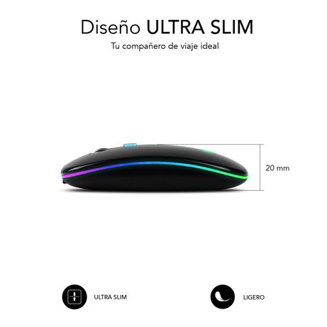 RATON SUBBLIM INALAMBRICO LED DUAL FLAT NEGRO - Imagen 5 de 5 RATON SUBBLIM INALAMBRICO LED DUAL FLAT NEGRO - Imagen 5 de 5