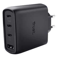 CARGADOR USB GAN TRUST MAXO 65W 3xUSB-C PD 1xUSB-A INCLUYE CABLE USB-C 2M NEGRO