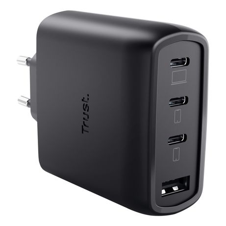 CARGADOR USB GAN TRUST MAXO 65W 3xUSB-C PD 1xUSB-A INCLUYE CABLE USB-C 2M NEGRO - Imagen 4 de 5 CARGADOR USB GAN TRUST MAXO 65W 3xUSB-C PD 1xUSB-A INCLUYE CABLE USB-C 2M NEGRO - Imagen 4 de 5