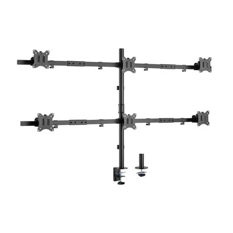 SOPORTE DE MESA EQUIP 650160 PARA 6 PANTALLAS DE 17"-32" Max. 7Kg POR PANTALLA Max.VESA 100x100 - Imagen 3 de 10 SOPORTE DE MESA EQUIP 650160 PARA 6 PANTALLAS DE 17"-32" Max. 7Kg POR PANTALLA Max.VESA 100x100 - Imagen 3 de 10