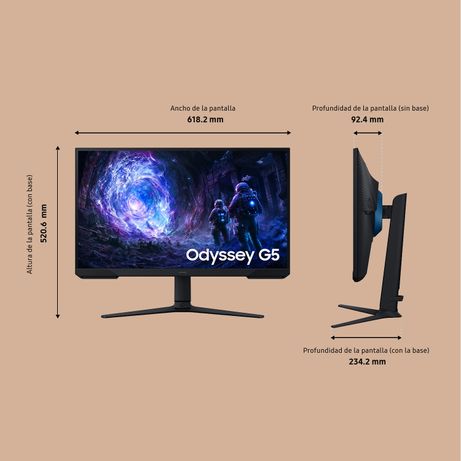 MONITOR SAMSUNG GAMING, 27", ODYSSEY G5 G5F1 QHD 180HZ PLANO, 68,6 CM, 2560 X 1440 PIXELES, QUAD HD, LCD - Imagen 6 de 6 MONITOR SAMSUNG GAMING, 27", ODYSSEY G5 G5F1 QHD 180HZ PLANO, 68,6 CM, 2560 X 1440 PIXELES, QUAD HD, LCD - Imagen 6 de 6