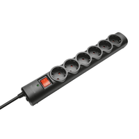 Miniatura 1 de REGLETA TRUST - 6 TOMAS SCHUKO - PROTECCION - INTERRUPTOR ON/OFF - COLOR NEGRO 21059